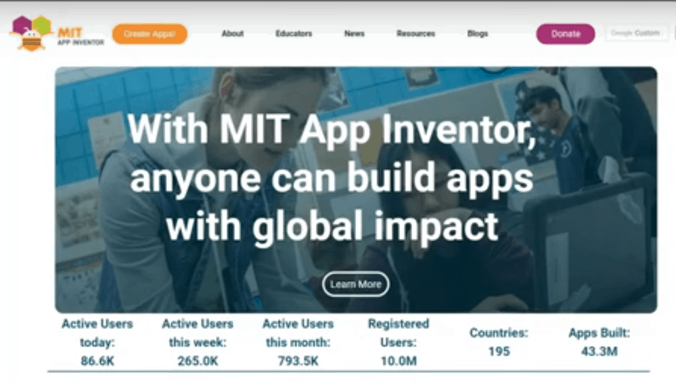 WIth MIT App Inventor, anyone can build apps with global impact